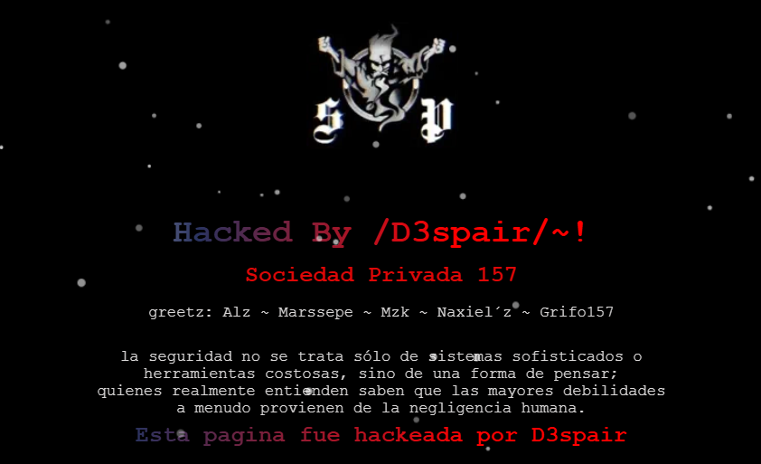 Hacked website