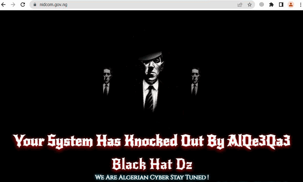 Hacked website