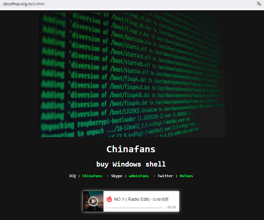 Hacked website evidence