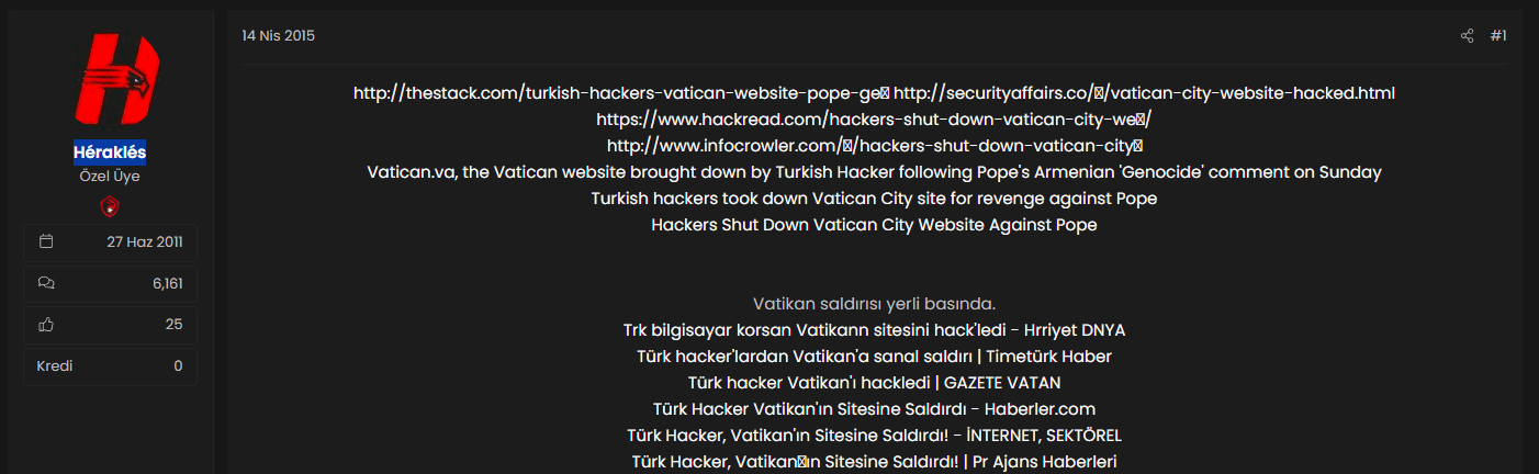 Propaganda on TurkHackTeam forum