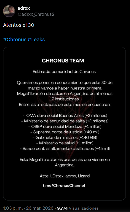 Statement shared on X