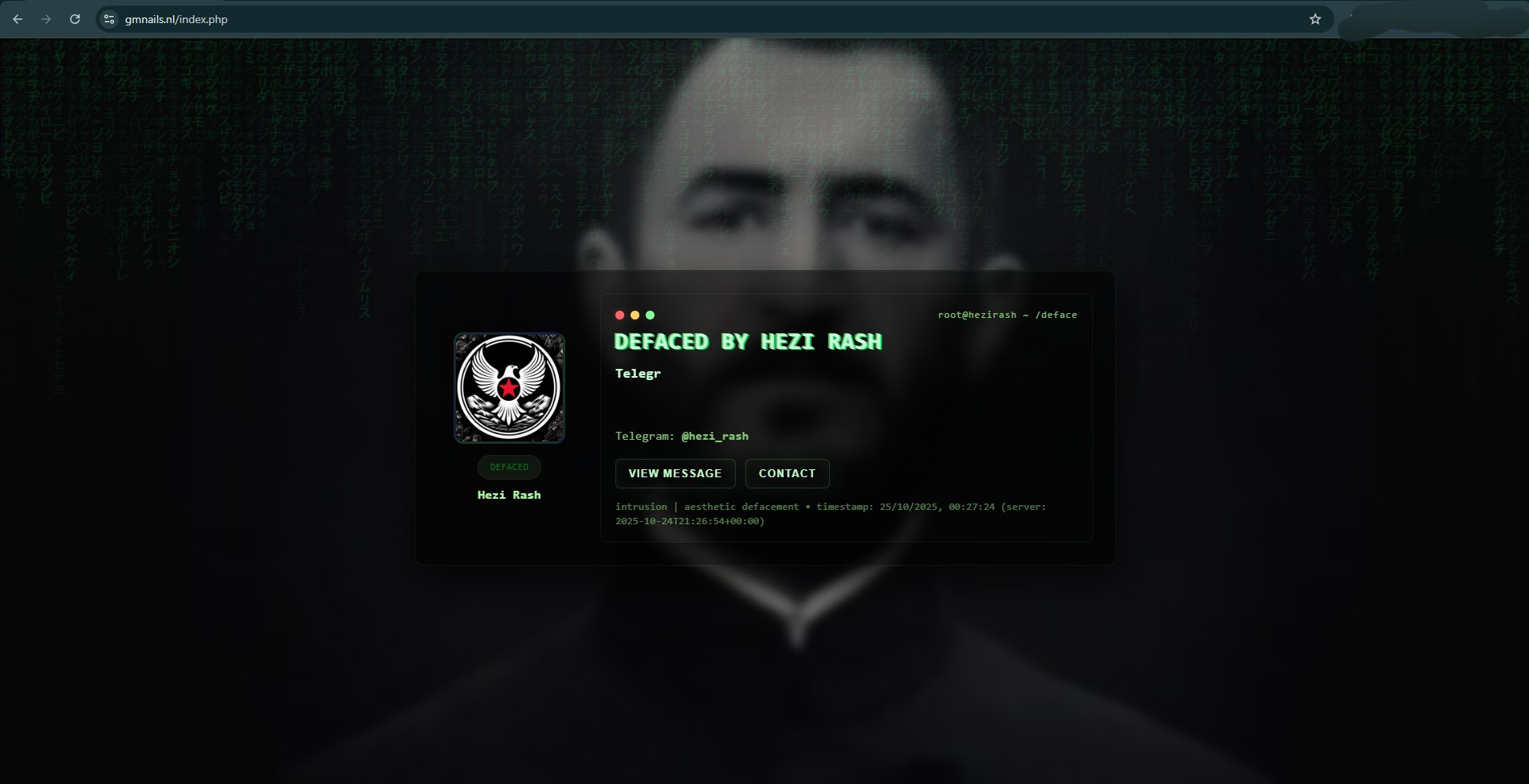 Hacked website