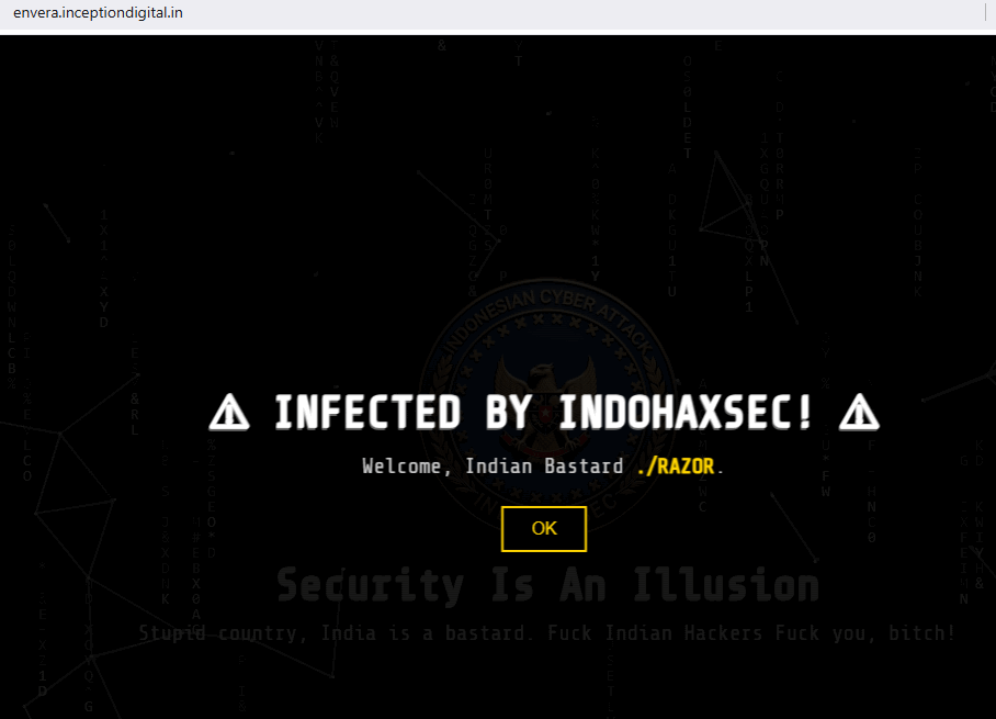 Hacked website evidence