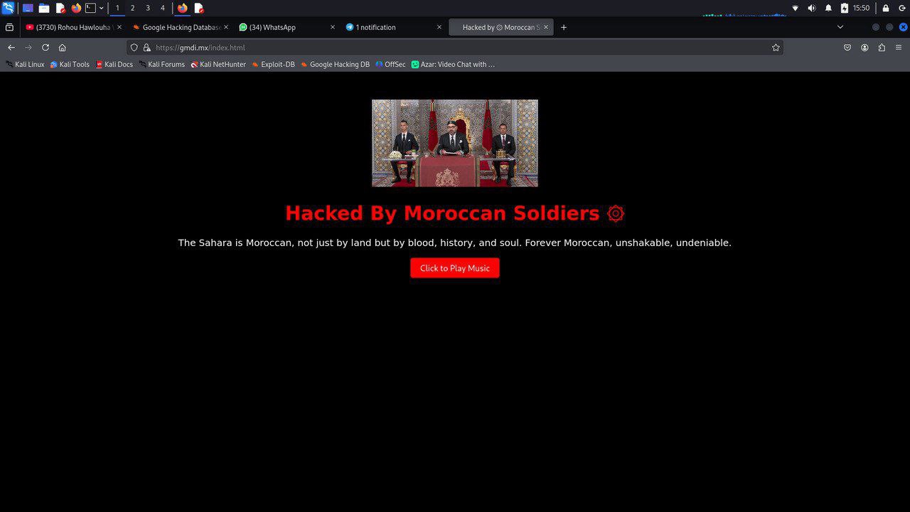 Hacked website