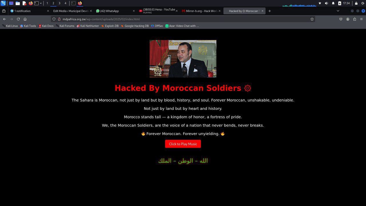 Hacked website