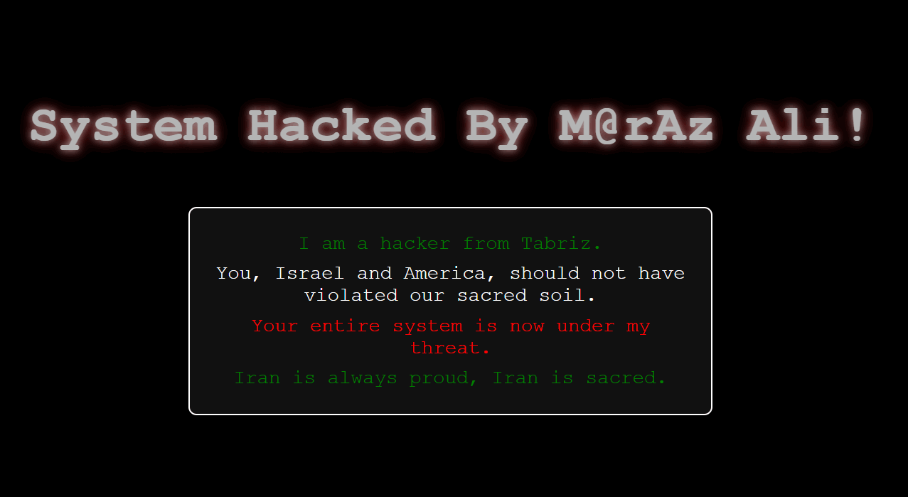 Hacked website