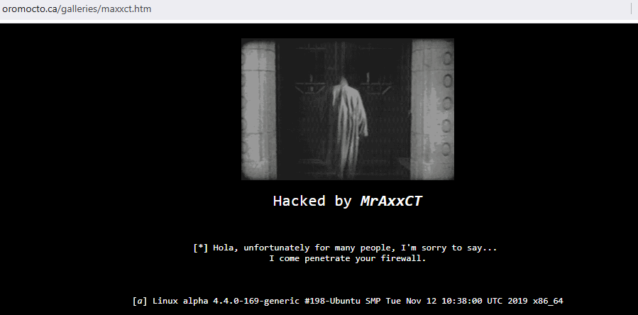 Hacked website evidence
