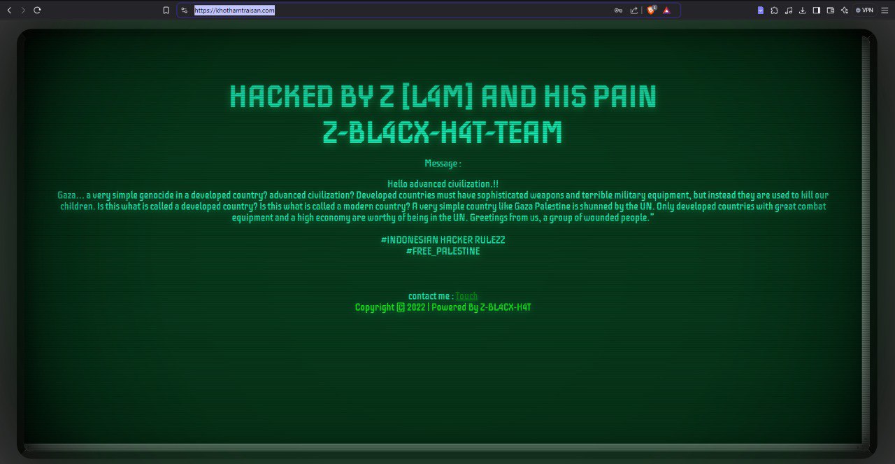 Hacked website