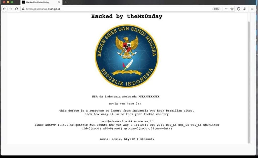 Hacked website