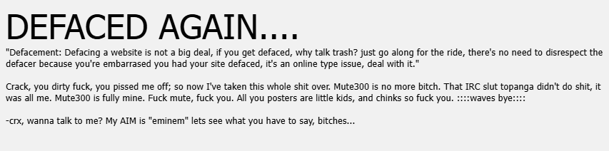 Hacked website evidence